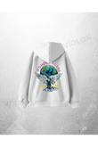 Beyaz Unisex The Wonder Years Baskılı Oversize Hoodie Sweatshirt