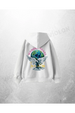 Beyaz Unisex The Wonder Years Baskılı Oversize Hoodie Sweatshirt