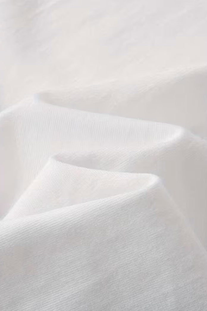 Beyaz Kaligrafi Esintili Tasarım Baskılı Oversize Tişört