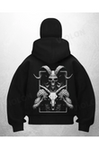 Big Devil Baskılı Siyah Samuray Kar Maske Sweatshirt Hırka