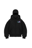 Biker 3 İplik ( Kalın ) Şardonlu ( İçi Pamuklu ) Unisex Kar Maskeli Kapüşonlu Oversize Hırka