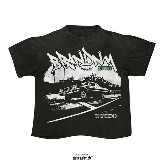 Brandnm Baskılı Yıkamalı Renk Oversize T-Shirt