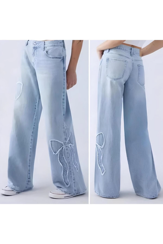 Butterfly Streetwear Baggy Mavi Pantolon