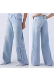 Butterfly Streetwear Baggy Mavi Pantolon