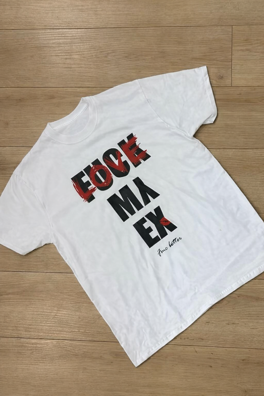 Fuck My Ex Baskılı Beyaz Unisex Tişört