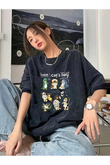 Cat's Daily Baskılı Yıkamalı Vintage Unisex Oversize T-Shirt