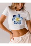 Çiçek Baskılı Trend Baskılı Crop Top
