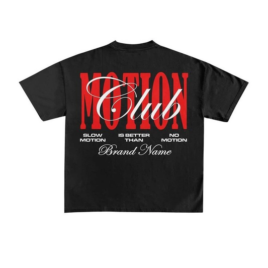 Club Motion Baskılı Siyah Renk Oversize T-Shirt