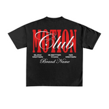 Club Motion Baskılı Siyah Renk Oversize T-Shirt