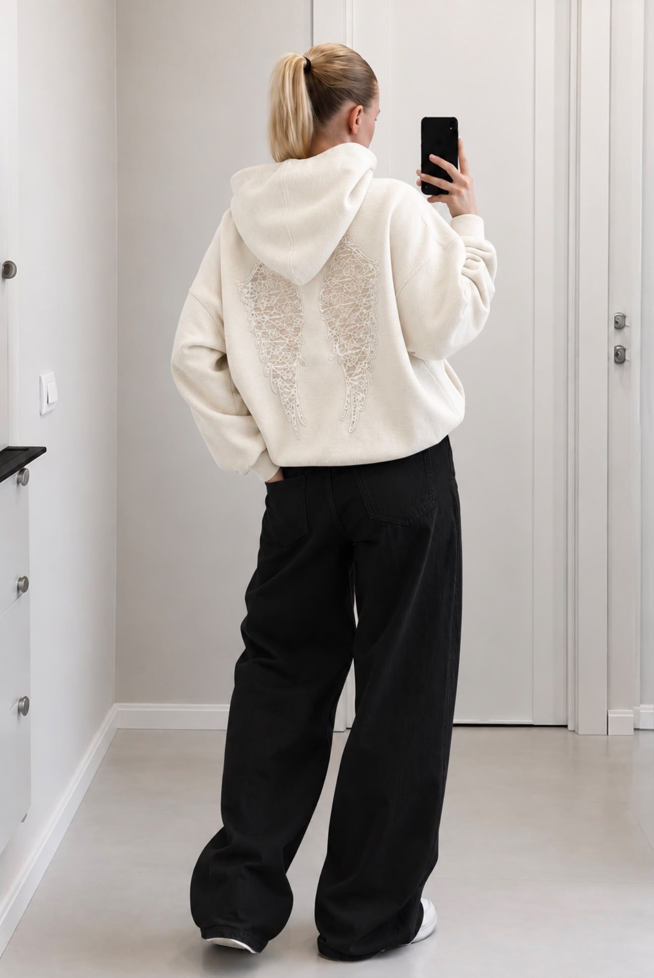 WING SIRT DANTEL KANAT DETAYLI SWEATSHIRT