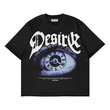 Desire Eye Baskılı Siyah Renk Oversize T-Shirt