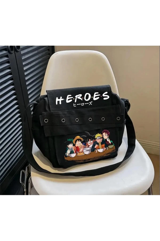 dorukhedıyelık Heroes Bestfriend Night Date Baskılı Postacı Çantası