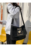 Duck Anatomy Baskılı Unisex Siyah Postacı Çantası