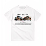 Wild Leopard On Wheels Baskılı Beyaz Unisex Tişört