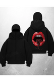 Epss Snake Baskılı Siyah Samuray Kar Maske Sweatshirt Hırka