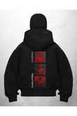 Evolution Baskılı Siyah Samuray Kar Maske Sweatshirt Hırka