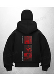Evolution Baskılı Siyah Samuray Kar Maske Sweatshirt Hırka