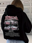 Extremes Baskılı Siyah Renk Oversize Sweatshirt