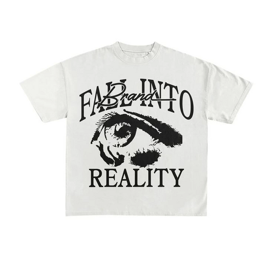 Fabl İnto Reality Baskılı Beyaz Renk Oversize T-Shirt