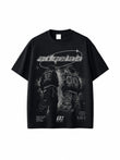Streetwear Youth Culture Tasarım Baskılı Unisex Siyah Oversize Tişört