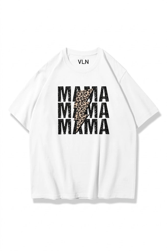 MamaMama Baskılı Beyaz Oversize Tişört