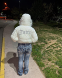 Juicy Peluş Kapüşonlu Şişme Crop Mont