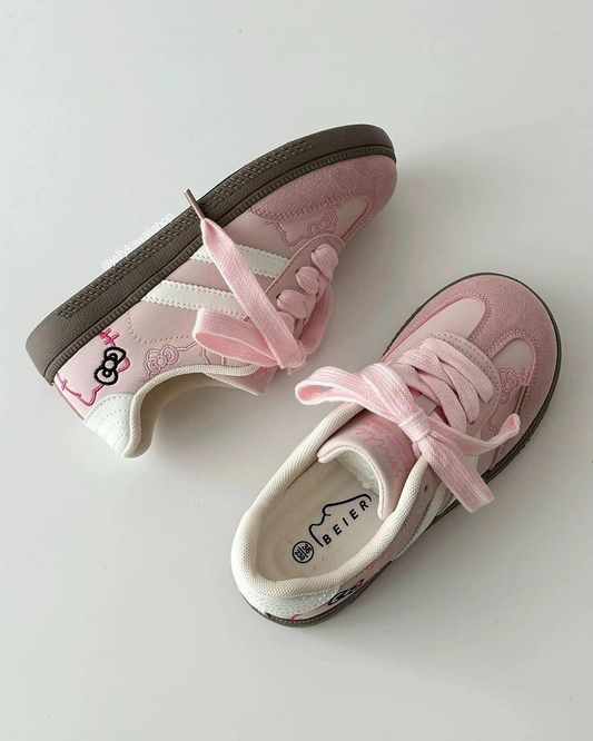 Nakışlı Kitty Pembe Spor Ayakkabı