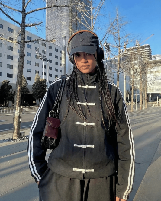 Y2k Üç Çizgili Vintage Oversize Unisex Ceket (3 iplik)