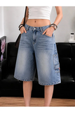 Harajuku Y2k Mavi Spider Desenli Baggy Unisex Şort Bermuda