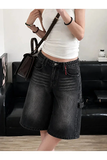 Harajuku Y2k Red Spider Desenli Baggy Unisex Şort Bermuda