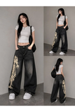 Y2K Balık İskeleti Baggy Unisex Jean Pantolon