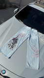 Mavi Night Blossom Nakışlı Wide Leg Kot Pantolon