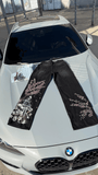 Siyah Night Blossom Nakışlı Wide Leg Kot Pantolon