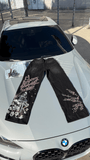 Siyah Night Blossom Nakışlı Wide Leg Kot Pantolon