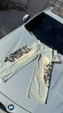 Yıkamalı Tint Dragon Detail Baggy Unisex Kot Pantolon