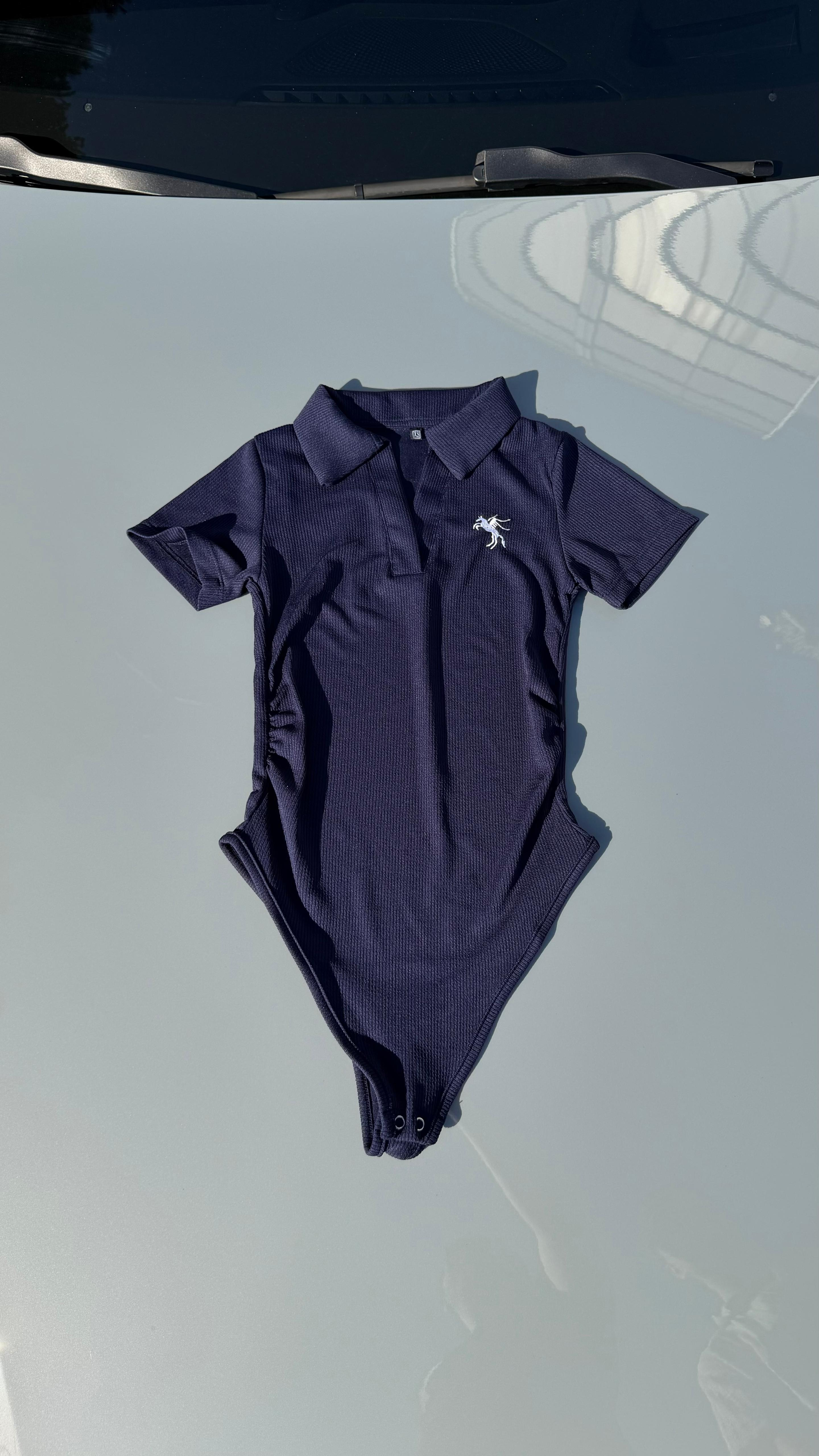 Lacivert Polo Yaka Fitilli Likralı Premium Zıbın