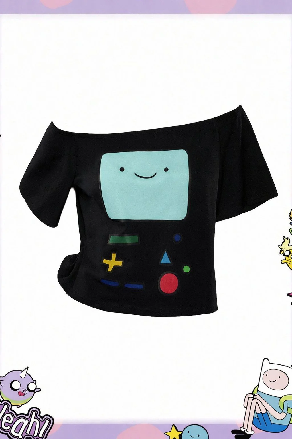 Adventure Time BMO Y2K Kısa Kollu Crop