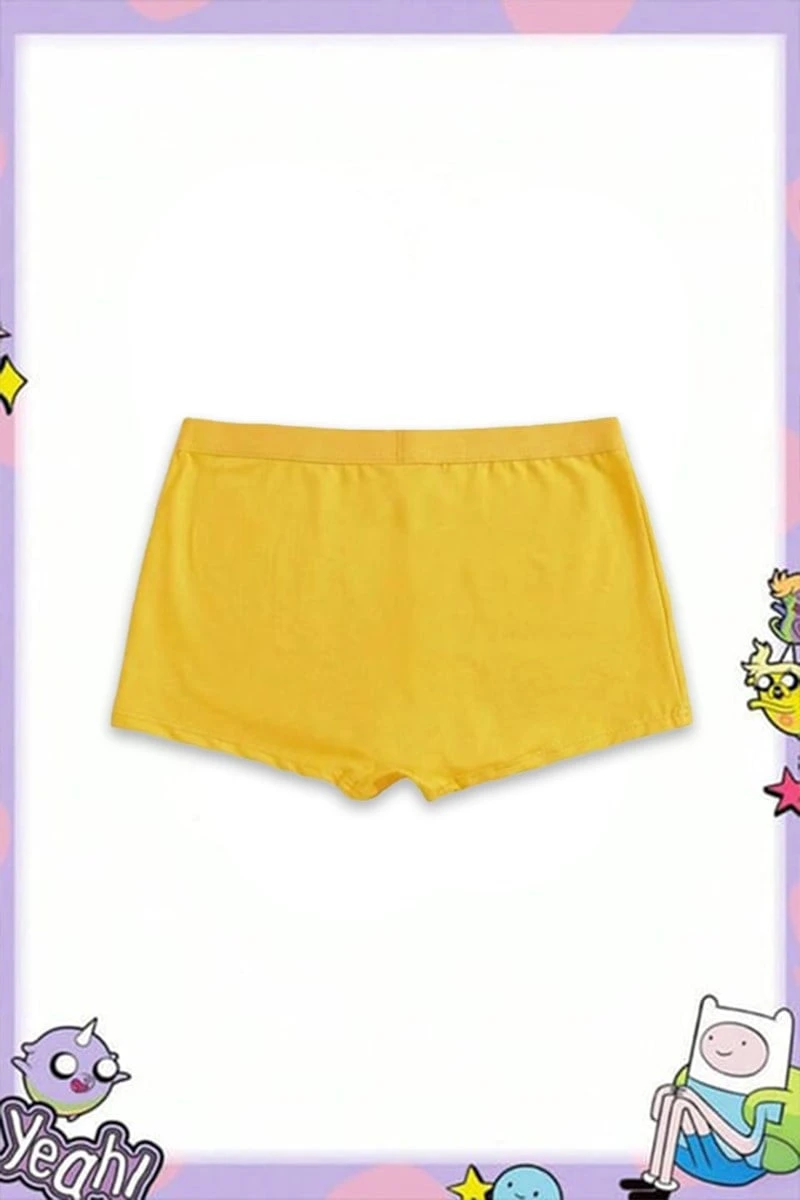 Sarı Adventure Time Jack Y2K Mini Şort