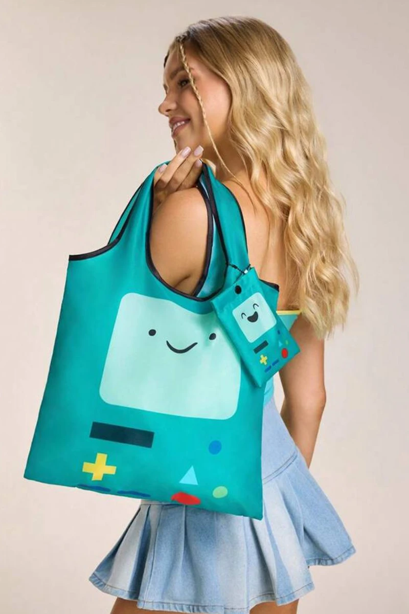 Mavi Adventure Time BMO Polyester Katlanabilir Bez Çanta