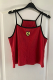 Kırmızı Ferrari F1 Siyah Askılı Crop