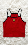 Kırmızı Ferrari F1 Siyah Askılı Crop