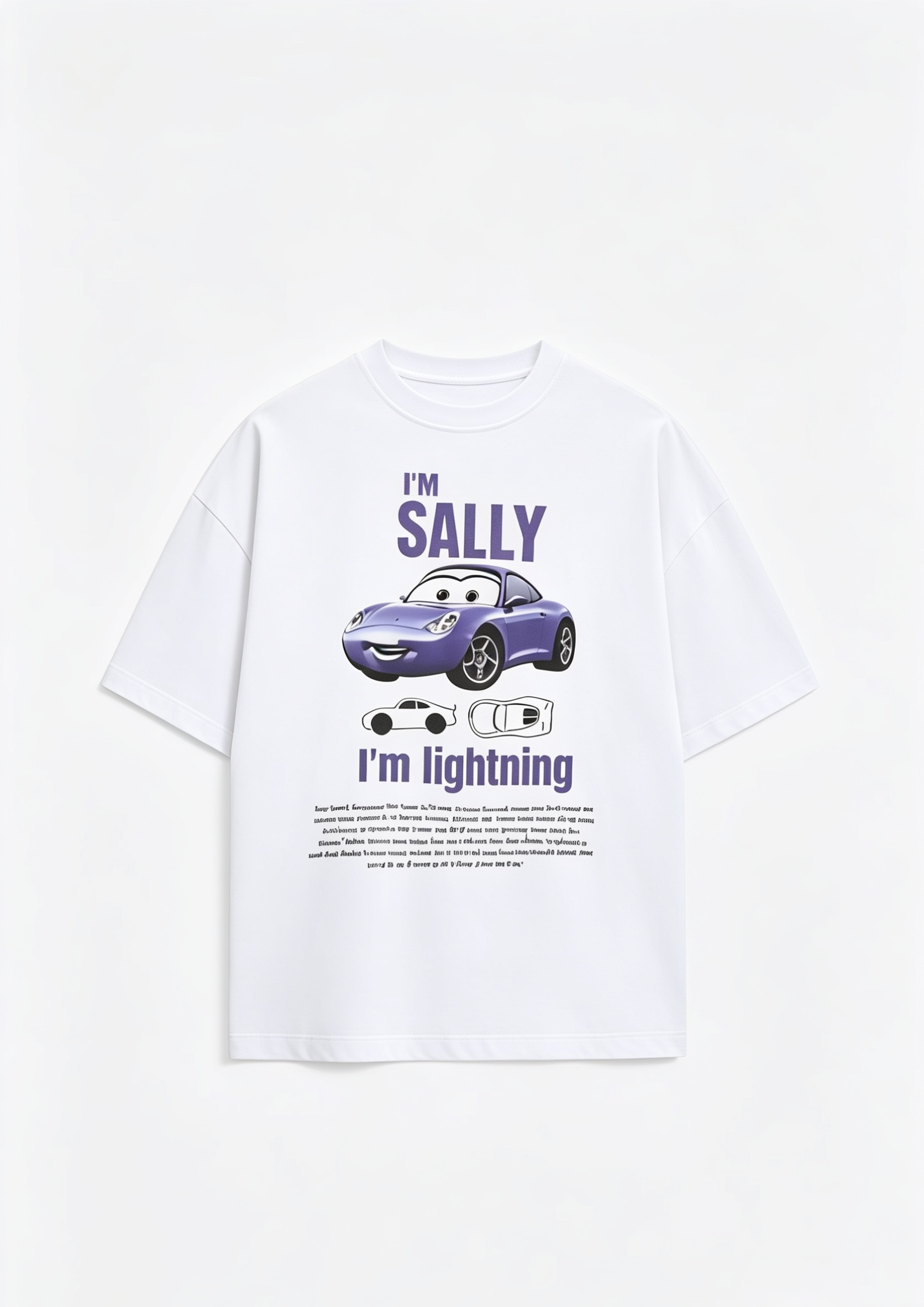 2'li Mcquenn and Sally Cars Arabalar Unisex Oversize Çift Tişört
