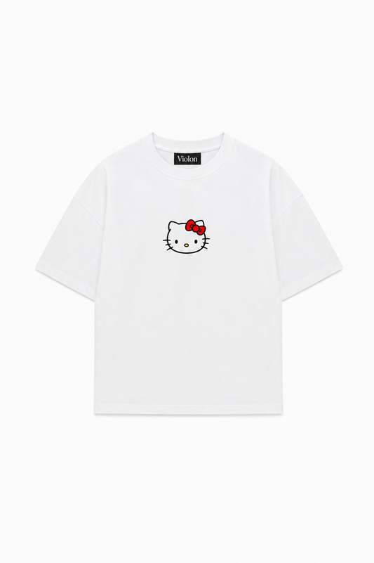Hello Kitty Sevgililer Günü Detail Couple Oversize T-Shirt