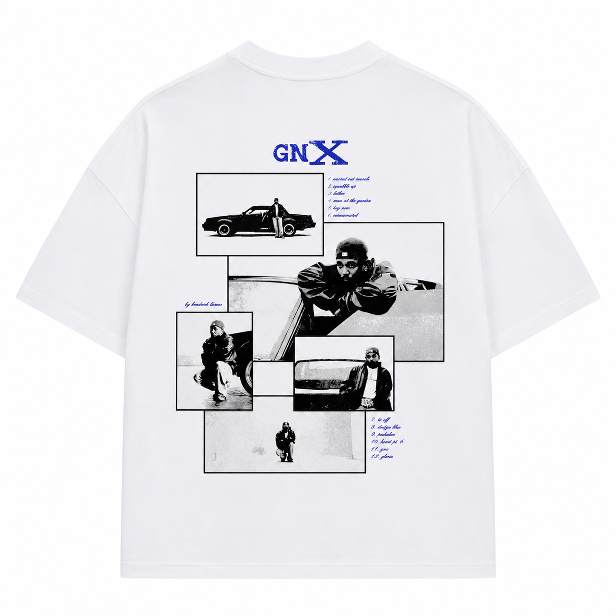 Blue Vision Kendrick GNX Oversize Beyaz Unisex Tişört