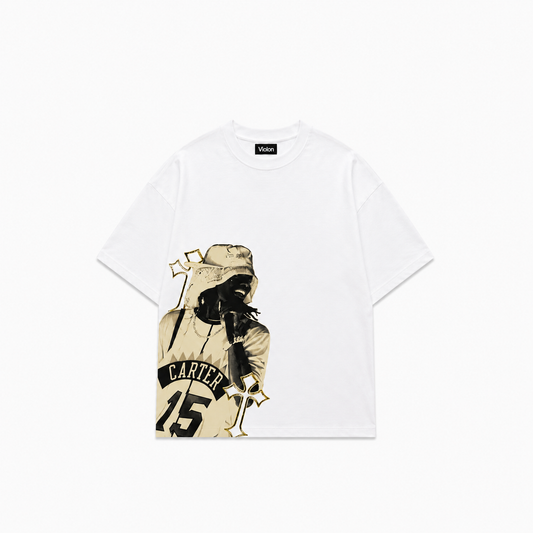Legacy Carter Oversize Unisex Baskılı Beyaz Tişört