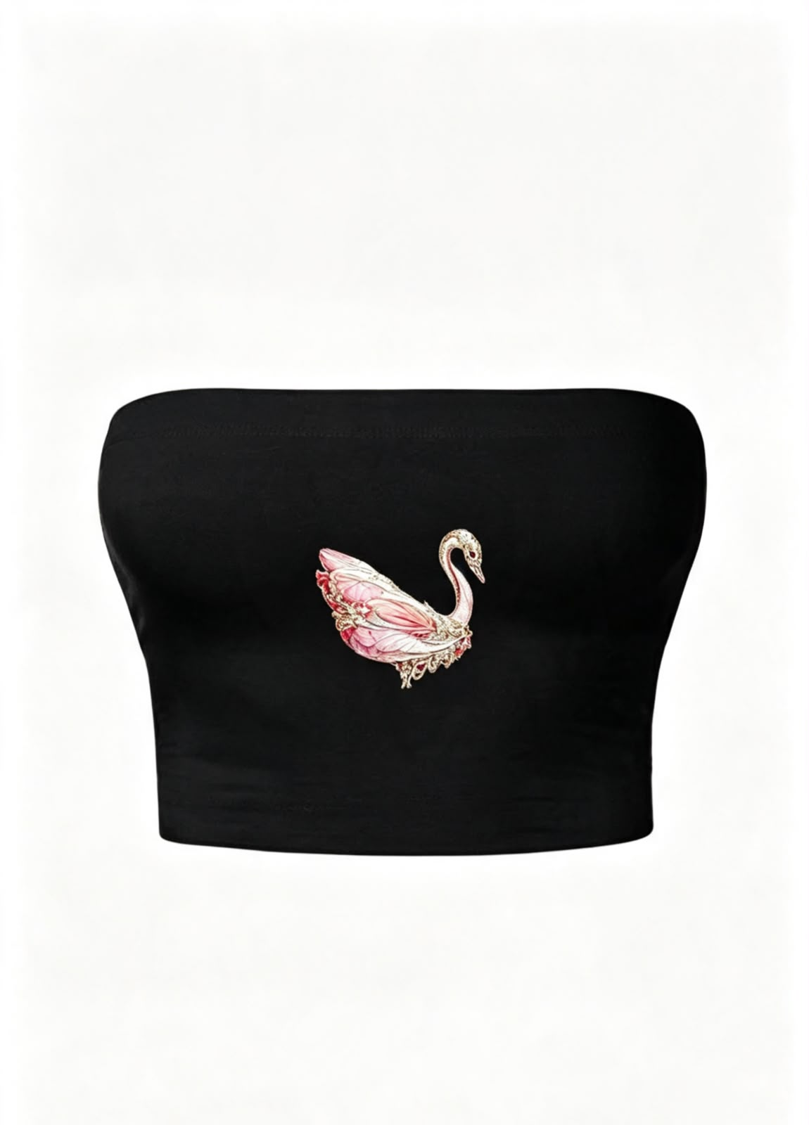 Blush Swan Siyah Straplez Crop