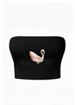 Blush Swan Siyah Straplez Crop
