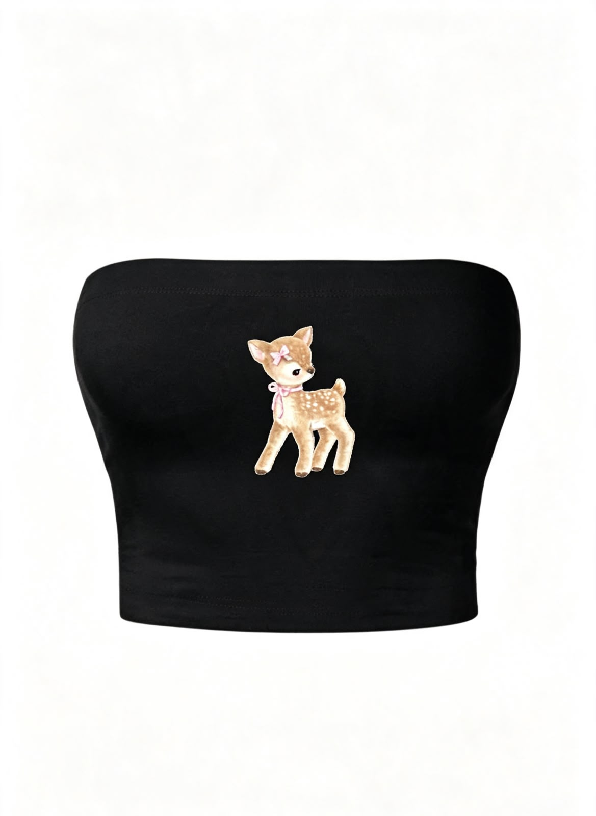 Baby Fawn Siyah Straplez Crop