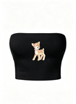 Baby Fawn Siyah Straplez Crop