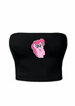 Pink Pony Siyah Straplez Crop